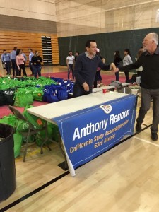 Assembly Member Anthony Rendon (left) Shaking Hands with Richard Mathis, General Manager, Central District, Golden State Water Company.