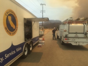 Cal Water’s Emergency Response Trailer Unit Used as a Mobile Bottled Water Distribution Center During the Erskine Fire